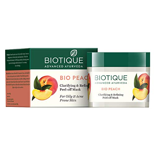 Biotique Bio Peach Clarifying and Refining Peel Off Mask for Oily and Acne Prone Skin, 50g