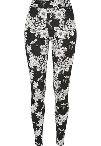 Urban Classics Damen Yogahose, Klassisch, Blackflower, L
