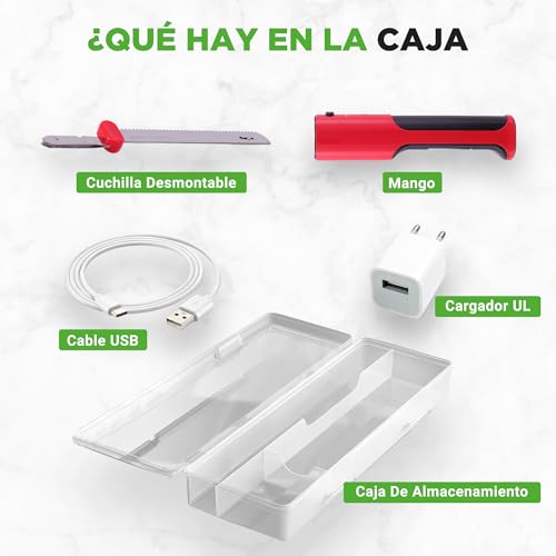 Miniatura 7 de Nutrichef Cuchillo Jamonero Electrico, Inalambrico, Funcion De Encendido Y Apagado, Ligero, Seguro, Para Jamon, Carnes, Aves, Pan Y Queso, Cuchillas De Acero Inoxidable
