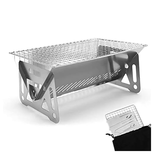 Mini Portable Charcoal Grill,Small BBQ Grill Tabletop Fire Pit for Camping Patio Outdoor Stainless Steel Camping Grill Folding Barbecue Grills Backpacking Grill