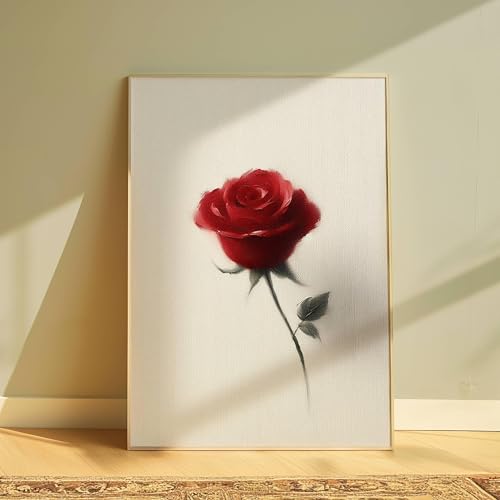 Peinture minimaliste de roses rouges TONGYINLI toile salon 50x75cm