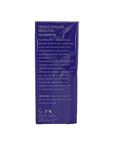 Serious Skincare Absolutes Age Disrupter Facial Treatment Serum With Resveratrol For Smooth & Radiant Skin - Grape Skin Stem Cells - Improve Elasticity - 1 Oz. #TOP6