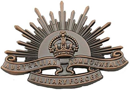 RISING SUN AUSTRALIAN COMMONWEALTH MILITARY FORCES badge pin 65MM -repro image 4
