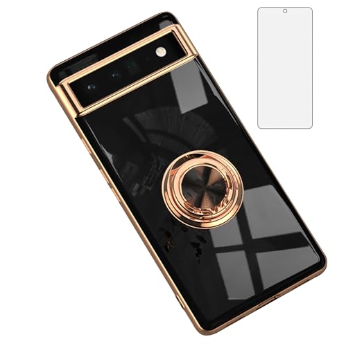 Coque Pixel 6A 5G fine silicone protection écran verre trempé et anneau support