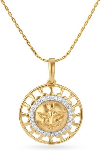 Mia by Tanishq 9 KT Gold Divine Sun Radiance Diamond Pendant for Women| Stylish Gold Pendant BIS Hallmarked | Lightweight ...