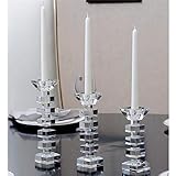 EWATTTYAA Candlestick, Crystal Glass Modern Home Decoration Wedding Birthday Banquet Candlelight Dinner (Size : 6×6×21cm) - Image 4