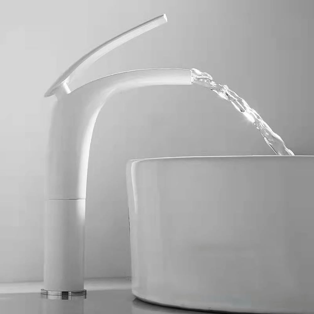Robinet de salle de bain haut cascade mitigeur en laiton pour évier lavabo