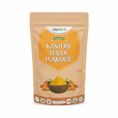 Image of Natural Kasturi Haldi Powder for Face Beauty (100g | 3.5 Oz) | Wild Turmeric | Kasturi Manjal for Glowing Skin | 100% Pure, Chemical-Free, Preservative-Free | Skin Care for All Skin Types.