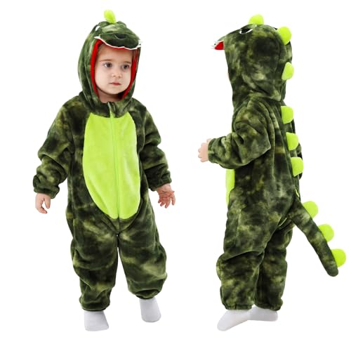 TONWHAR Infant And Toddler Halloween Cosplay Costume Kids' Animal Outfit Snowsuit(3-4T,Army)