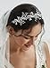 SWEETV Crystal Bridal Headpiece Silver Wedding Headband for Brides Pearl Hair Vine Rhinestone Hair Accessories for Women