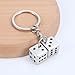 Dice Keychain Dice Bag Charm Lucky Silver Bag Charms Cool Metal Purse Charms Stylish and Fortunate Charm for Keys, Bags Durable Key Chain Accessory for Men Women Girls Boys