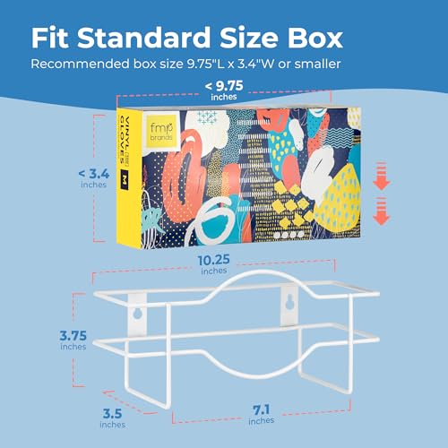 FMP Brands 30 Pack Single Glove Dispenser Wall Mount, Wire Rack Disposable Napkin Gloves Box Holder, White Durable Metal Organizer Glove Dispenser for Food Service, Lab, Office, Home, and Garage - Thumbnail 3
