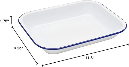 Miniatura 5 de Enamelware - Tostador abierto pequeño, 11.5 x 9.25 pulgadas, blanco vintagerojo (individual)