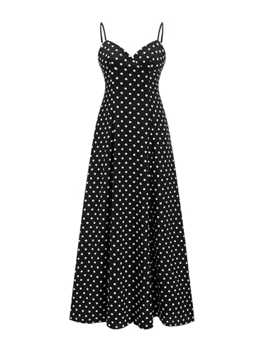 Image of GORGLITTER Women's Polka Dots Cami Dress Backless Flowy Party Maxi Dresses