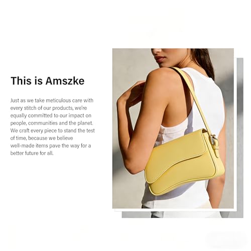 Image of Amszke Shoulder Bag for Women Y2K Crossbody Purse PU Leather Underarm Handbag 2 Adjustable Strap for Daily Commute Travel