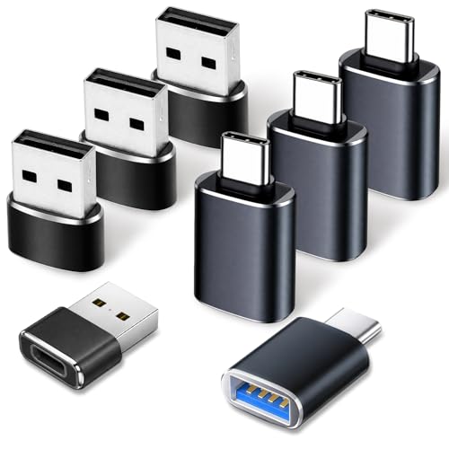 8 Pcs USB to USB C Adapter, USB A to USB C Adapter for High-Speed Data Transfer, Portable USB C to USB A Adapter Set, Compatible with Multiple Devices and Charging Scenarios
