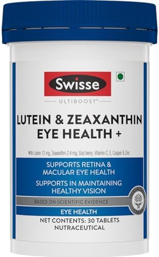 Swisse Eye Health+ with Lutein & Zeaxanthin (Manufactured in Australia) Supports Healthy Vision, Reduces Digital Strain & Fatigue From High Screen Time - 30 Tablets