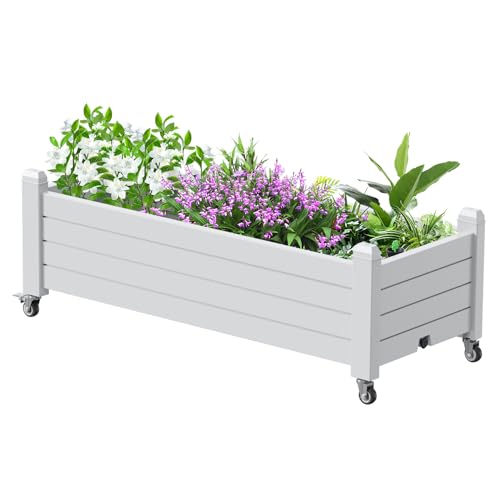 Horticulture Garden Bed, Divisible Resin Planter Box for Backyard...