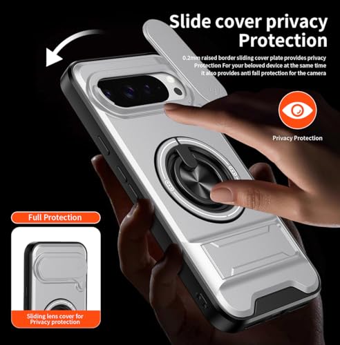 Coque Google Pixel 9 Pro XL avec protège-écran et anneau support