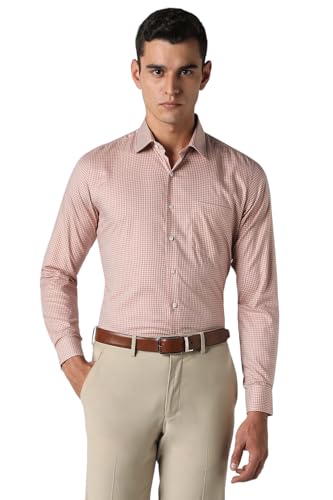 Image of Van Heusen Formal Checkered Shirt for Men| Premium Cotton| Full Sleeves| Slim Fit |Breathable Fabric