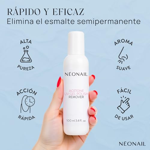NÉONAIL Acetone UV Gel Polish Remover - Acetona - Removedor Esmalte Semipermanente - Removedor de Uñas de Gel - Quitaesmalte Semipermanente - 100 ml - imagen 2
