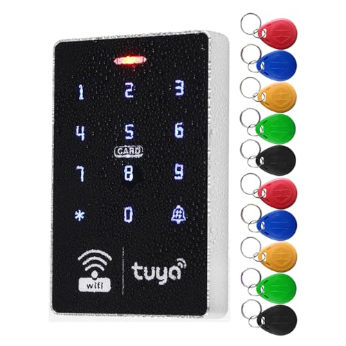 HERNAS - Controller di accesso intelligente WiFi, tastiera RFID impermeabile IP68 con telecomando APP Tuya, doppia frequenza (125 KHz/13,56 MHz), uscita Wiegand 26/34, sblocco registri tracciabili