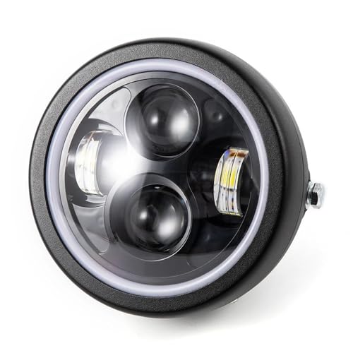 IMMLSX Conjunto Faros Motocicleta Para Steed Para GN125 Para Keeway K Para Super Para Light 125 Para Intruder 800 Faro Delantero LED Motocicleta 6,5 Pulgadas DRL Universal Faros