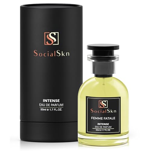 SocialSkn Femme Fatale Eau de Parfum Intense 50 ml | inspired by P. Paradoxe | Amber Floral Perfume for Women | Notes of Pear, Tangerine & Vanilla | Long-Lasting Luxury Fragrance
