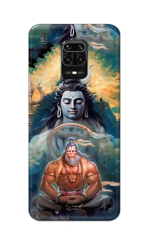 Image of PRINTFIDAA Printed Hard Back Cover Case for Mi Redmi Note 9 Pro | Note 9 Pro Max | Poco M2 Pro | Mi Redmi Note 10 Lite Back Cover (Lord Shiva and Hanuma) -112
