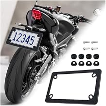 Motorcycle License Plate Frame Kit,Stainless Steel License Plate Frame Kit with Screw Caps & Screws,Professional Motorcycles Plates Frames Kits Motorcycle Accessories