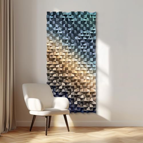 BrightA 3D Triangular wooden blocks - a three-dimensional wooden wall