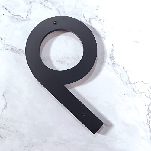 8-Inch Modern Floating House Numbers, Home Address 911 Visibility Signage, Garden Door Building Street Wall Mount, Easy To Install, Rust-Proof Black Finish [9] #TOP2