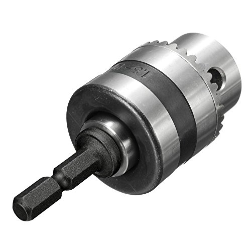 Bestgle 1.5-10mm Capacity Mount 3/8-24UNF Drill Chuck 1/4\" Hex Shank Converter Impact Drill Driver Bits Quick Connect Adapter Conversion with Chuck Key