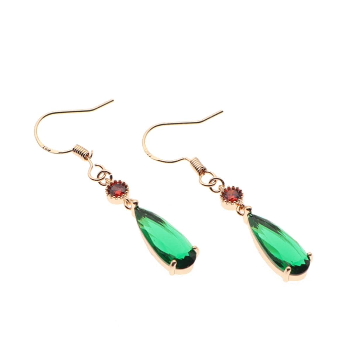 Howl's Earrings18k Gold Plated Fish Hook Green Water Dangle Earrings Mobile Castle Cosplay Jewelry Anime Gift for Women