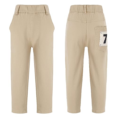 JEATHA Toddler Boys Cargo Pants Pull-on Joggers Active Sweatpants Casual Trousers with Pockets