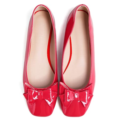 Image of Dear Time Women's Casual Foldable Ballet Flats Square Toe Ballerina Flats Shoes Comfortable