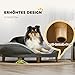 PawHut Hundesofa Hundecouch, Waschbarer Bezug, Haustiersofa mit Rückenlehne und Holzbeine, Katzensofa, Hundbett für mittelgroße Hunde unter 25 kg, 90cm x 78cm x 25cm, Grau