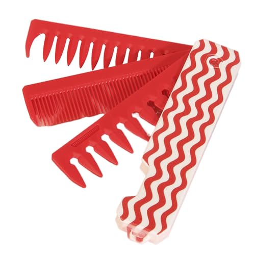 広い歯の櫛、男性のためのポケットコーム | メンズスタイリングとワイドおよびファイントゥースとの櫛 - デタングリングスタイリングツール、女性のための折りたたみヘアブラシが毎日のグルーミングとコンバイン