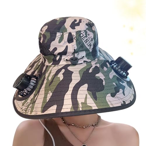 Chapeau avec ventilateur solaire et recharge USB pour rester au frais