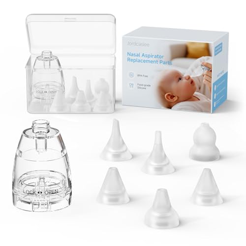 Nasal Aspirator Replacement Parts Set Compatible with GROWNSY X-Bosak Navage Watolt Baby Nose Sucker for Baby & Toddlers 6 Soft Silicone Tips with Suction Chamber