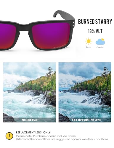 Image of BLAZERBUCK Anti-salt Replacement Lenses for Oakley Holbrook OO9102 Sunglasses, Anti-Scratch, Impact Resistant & Fit Perfectly