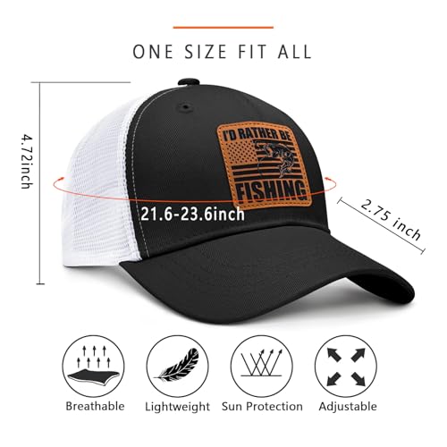 Image of Fishing Hat Fishing Gifts for Men Bass Fish Flag Gear Accessories Stuff Trucker Hat Snapback Baseball Cap