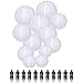 Produktbild Dazone® 12 Stücke Weiße Papier Laterne Lampions rund Lampenschirm + 12er Warmweiße Mini LED-Ballons Lichter Hochtzeit Dekoration Papierlaterne