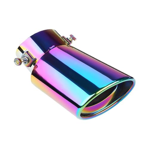 tpnidaii 車外用品 下向き式 マフラーカッター 排気管 エキゾーストチップ マフラー パイプ テールパイプ径38-53mm適応 口径2.5インチ 斜めカット 外装 パーツ ドレスアップ カスタム ステンレス製 (カラフル色)