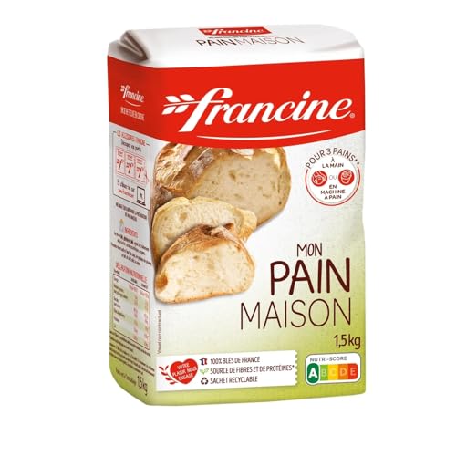 FRANCINE - Farine pour Pain Maison - Pour Pâte Moelleuse et Bien Gonflée - Machine à Pain ou à...