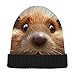QGBYMX Winter Beanie Beaver Closeup Water for Men Women – Fashion Design, Unisex Soft Warm Knit Hat Ski Stocking Cuffed Cap Multi