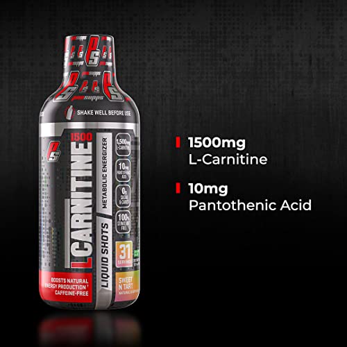 Pro Supps L-Carnitine Liquid Fat Burner Stimulant Free Metabolic Enhancer, 1500 Mg, Sour Watermelon Candy, 16 Fl Oz #TOP5