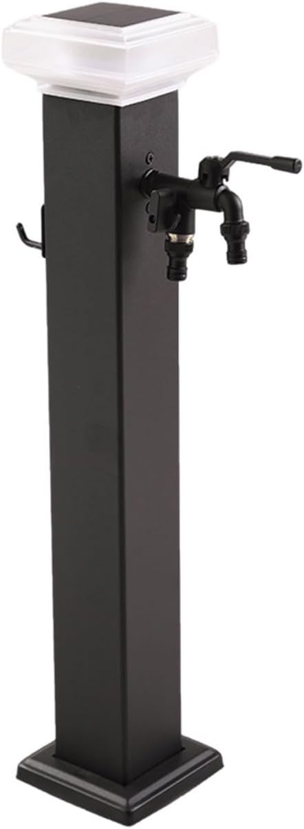 Stainless Steel Garden Water Column with Sensor Light, Outdoor Antifreeze Dispenser for Easy Hydration (Nero 60x15cm)