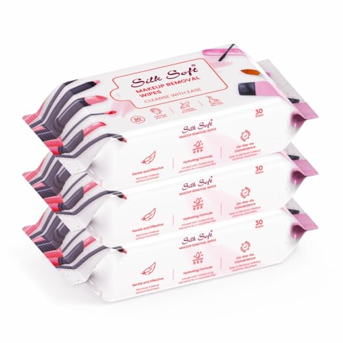 Image of Instant Makeup Remover Wipes - 90 Wipes (Pack of 3 x 30) | Ultra-Soft & Skin-Friendly | Gently Removes Waterproof Makeup | Alcohol-Free