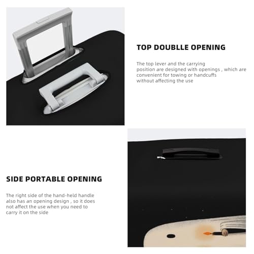 Cute Ghost Holding Two Candles Elastic Travel Luggage Covers Dustproof Scratch-Resistant Suitcase Protector Fit 22-24 Inch3